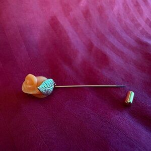 Vintage Coral Rose Gold Stick Pin